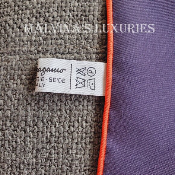 SALVATORE FERRAGAMO SCARF SIGNATURE FLOWER JUNGLE ANIMALS PRINT SILK 35" - Picture 13 of 13